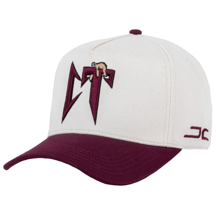 JC HATS CT BONE/BURGUNDY