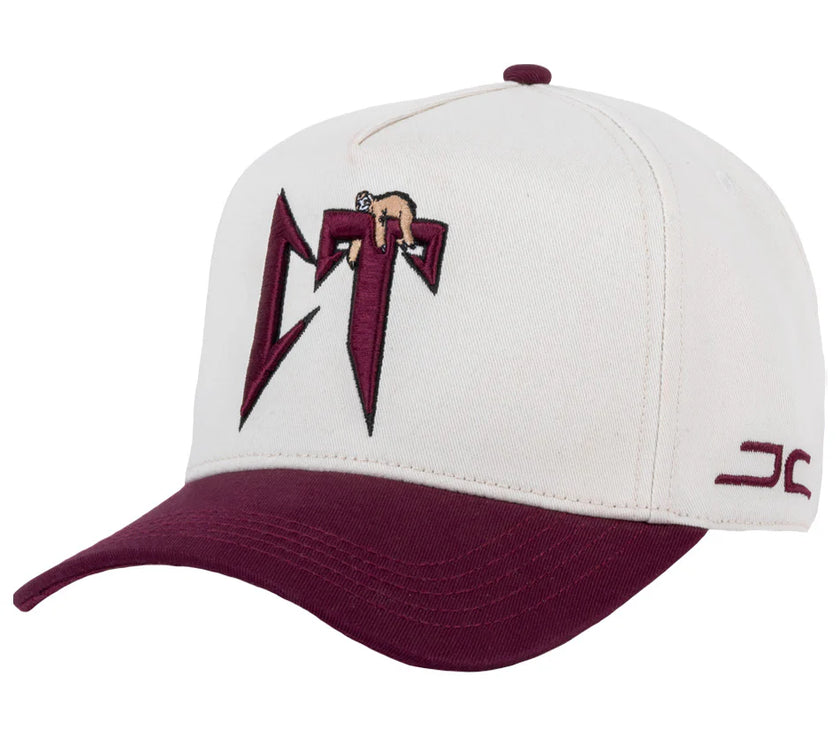 JC HATS CT BONE/BURGUNDY
