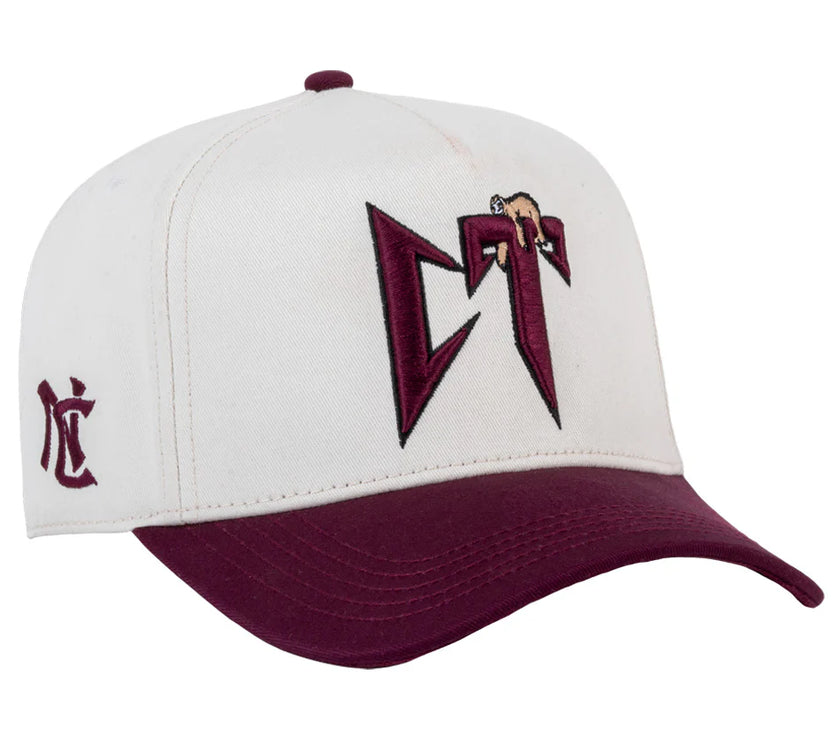 JC HATS CT BONE/BURGUNDY