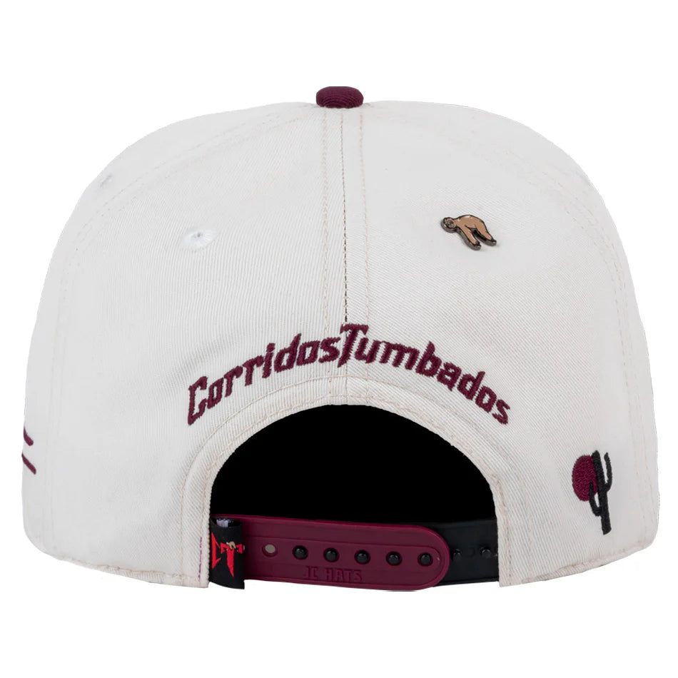 JC HATS CT BONE/BURGUNDY