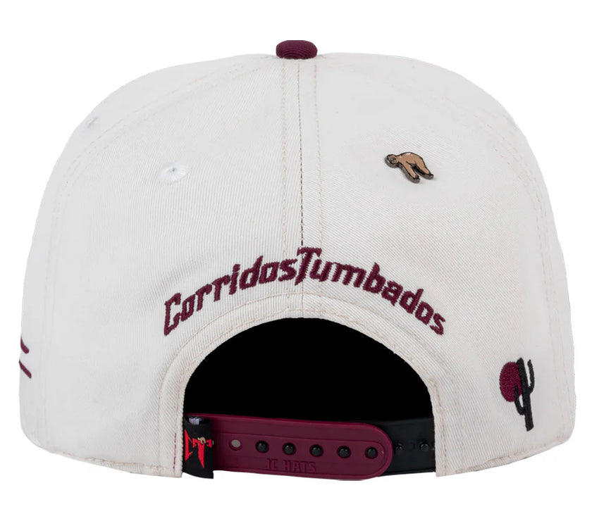 JC HATS CT BONE/BURGUNDY