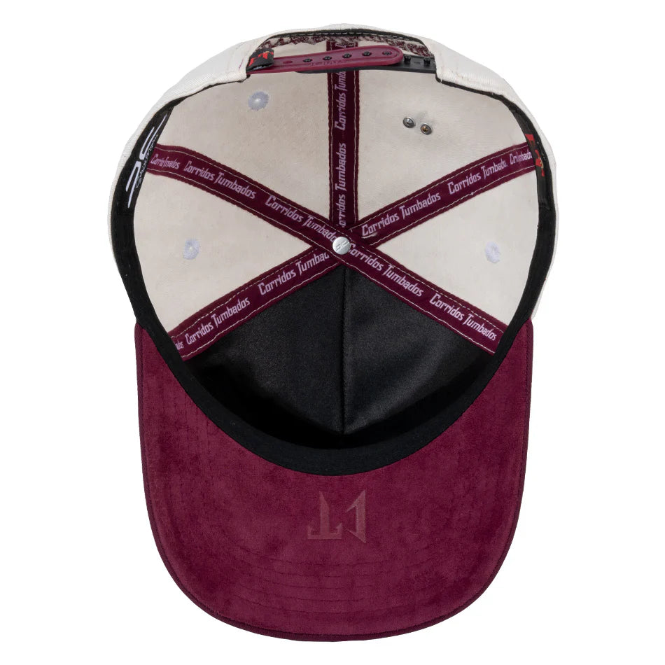 JC HATS CT BONE/BURGUNDY