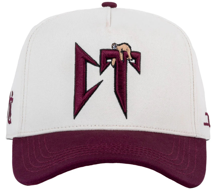 JC HATS CT BONE/BURGUNDY