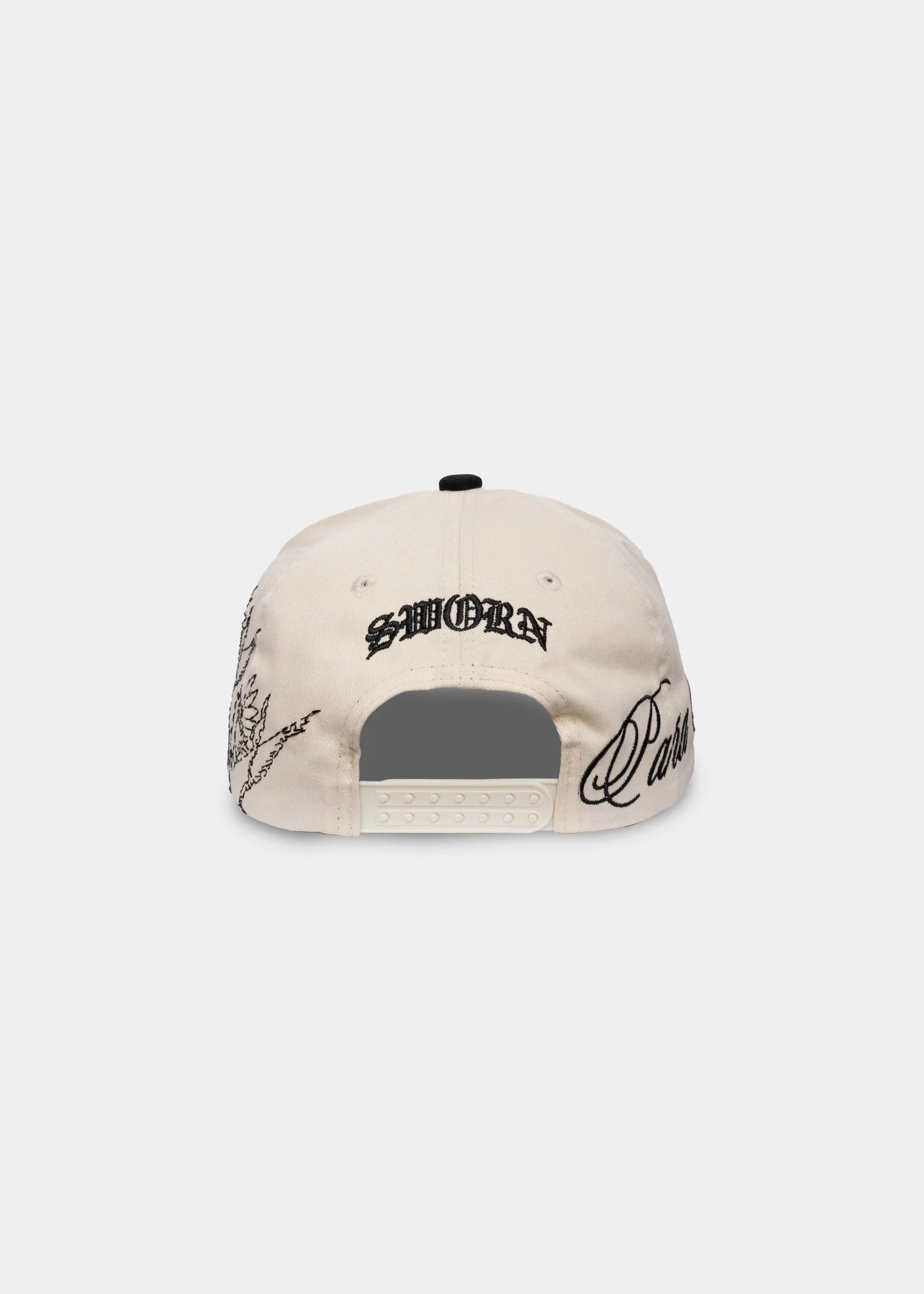 SWORN TO US  POESÍA SNAPBACK // BEIGE & BLACK