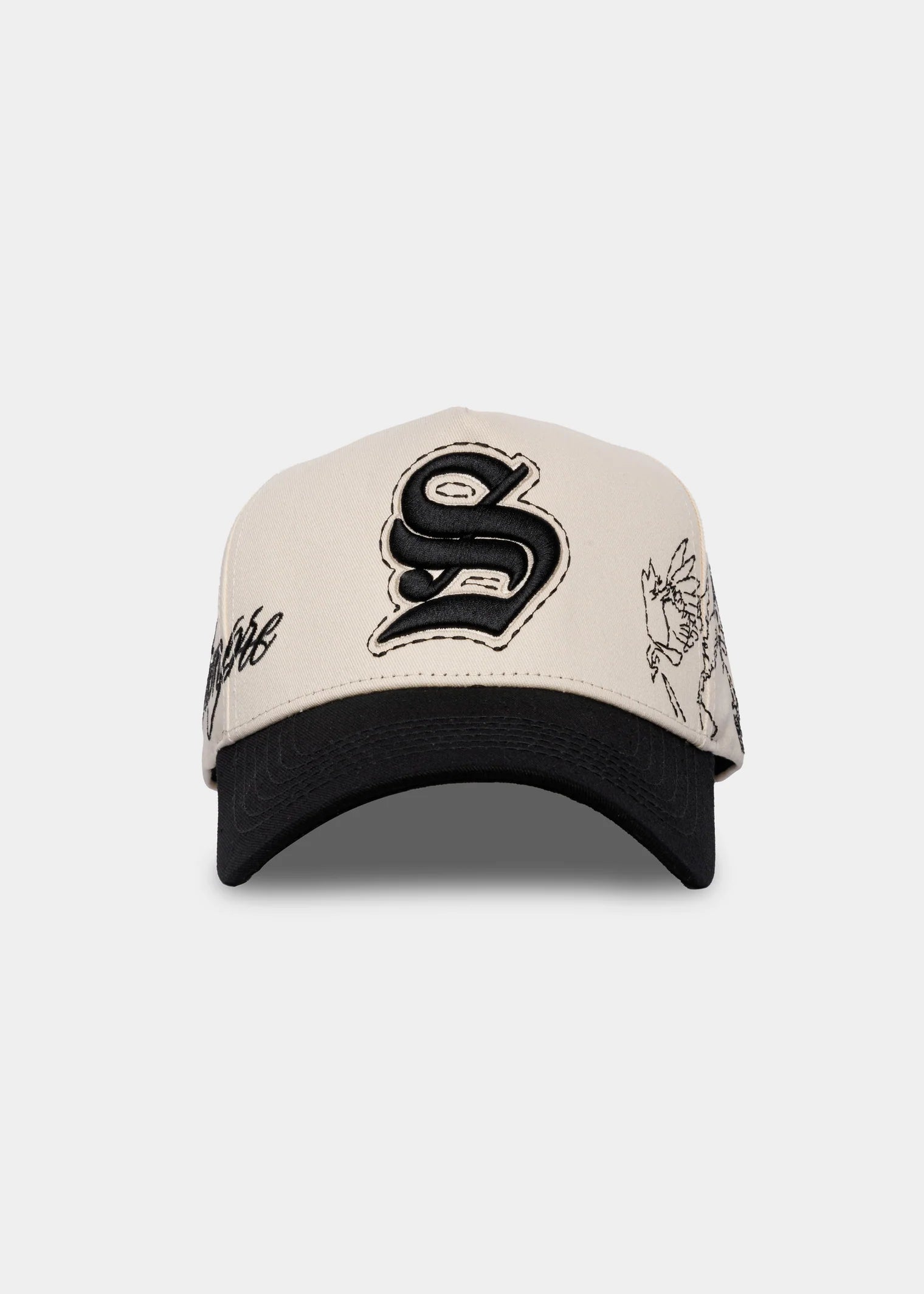 SWORN TO US  POESÍA SNAPBACK // BEIGE & BLACK